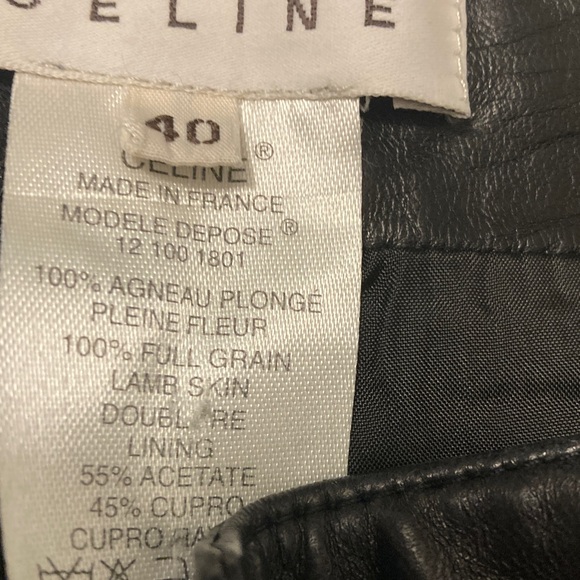 CELINE Black Leather Straight Leg Pants - Picture 2 of 12